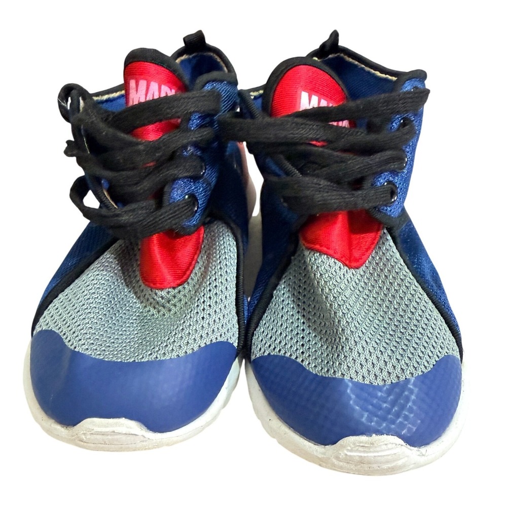 Kids Spiderman Marvel‎ High Top Sneakers Shoes Blue Red Size 1 Toddler